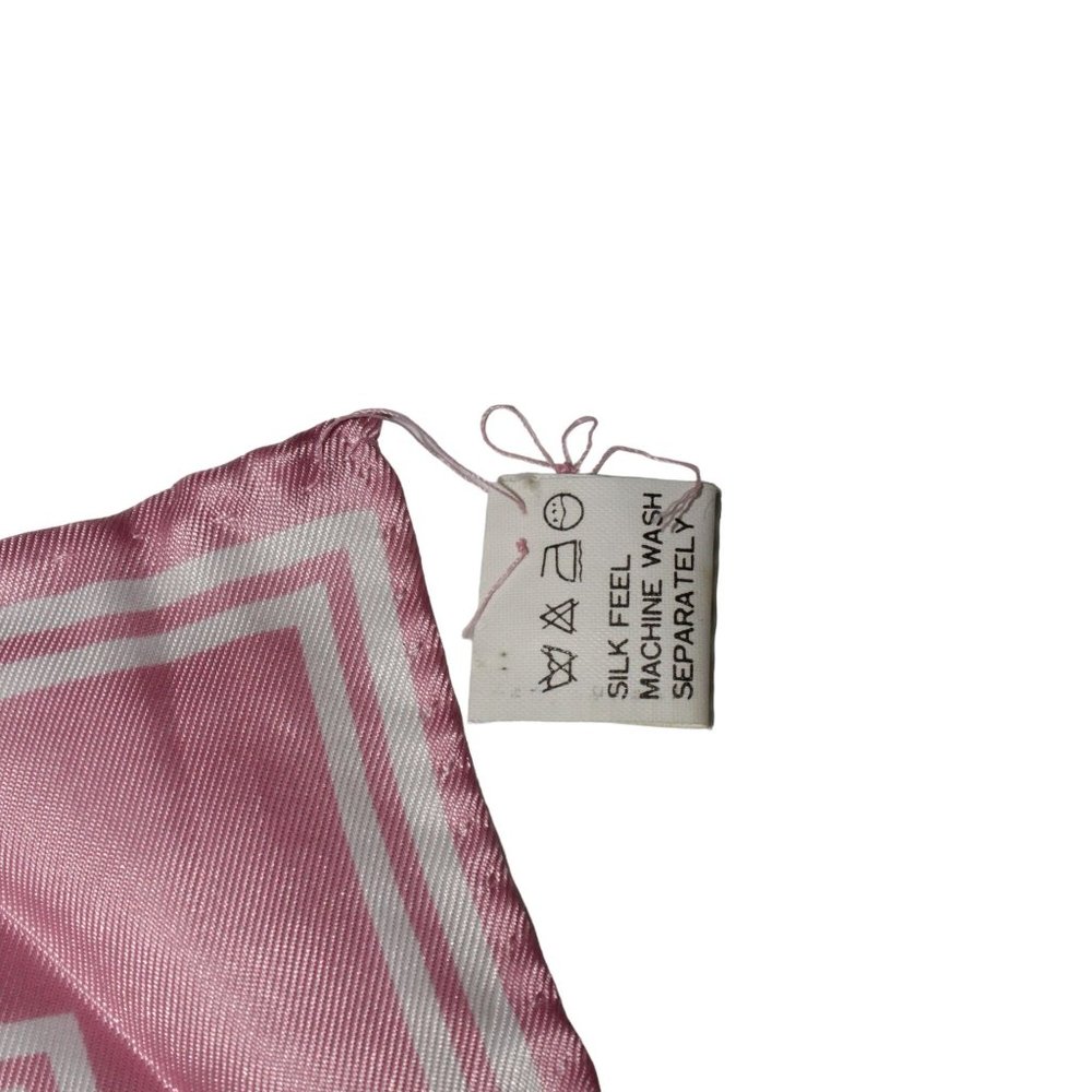Vintage Godiva Chocolate Floral Pink White 35" X 35" Colorful Square Scarf Luxe - Picture 7 of 8